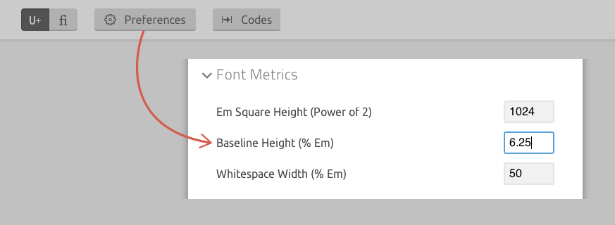 Changing the Baseline screenshot showing how to change the baseline